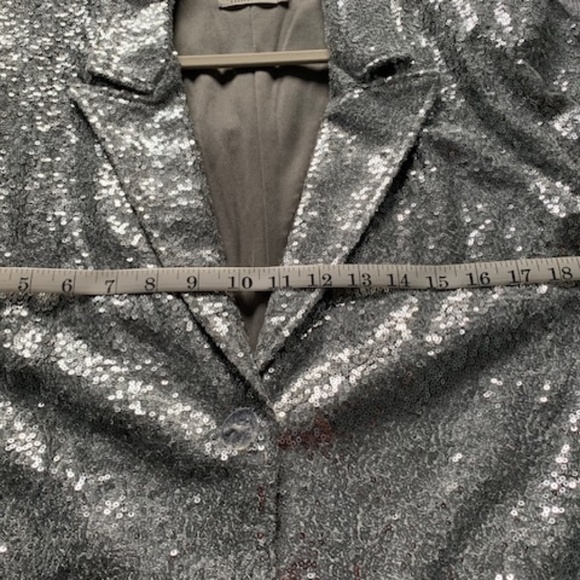 Silver Sequinned relaxed blazer - Medium - Picture 2 of 8